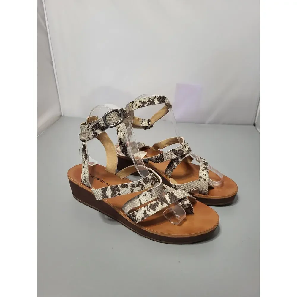 Lucky Brand Neutral Snake Python Print Gladiator Sandals 8.5